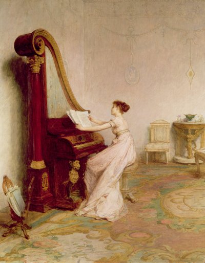 「柔らかい声が消えたときの音楽、記憶の中で振動する」（シェリー） 作： William Quiller Orchardson